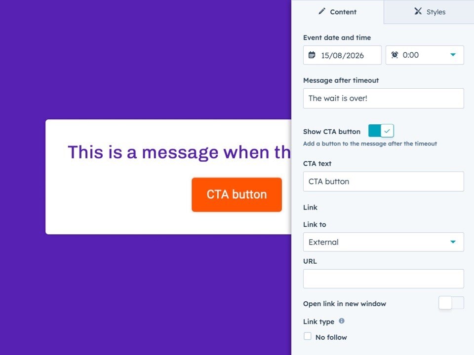 End-of-Time Notification with CTA